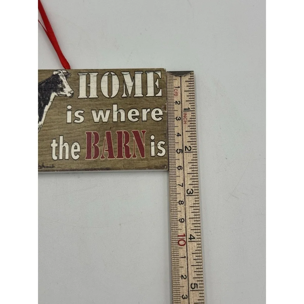 Home Is Where The Barn Is Ornament - Hanging Wall Plank